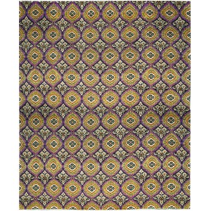 Bokara Rug Co., Inc. One-of-a-Kind Hand-Knotted Wool Purple/Yellow Indoor Area Rug ABHD1016